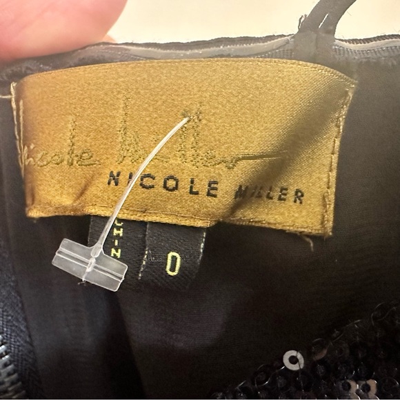NWT Nicole Miller off the shoulder black sequined dress. - Picture 3 of 3